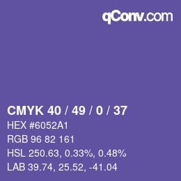 Color code: CMYK 40 / 49 / 0 / 37 | qconv.com