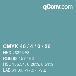 Farbcode: CMYK 40 / 4 / 0 / 36 | qconv.com