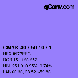 Farbcode: CMYK 40 / 50 / 0 / 1 | qconv.com