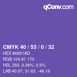 Color code: CMYK 40 / 53 / 0 / 32 | qconv.com