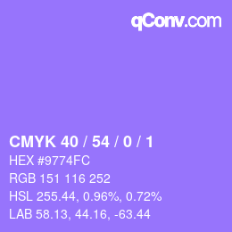 Color code: CMYK 40 / 54 / 0 / 1 | qconv.com