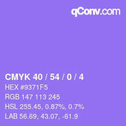 Color code: CMYK 40 / 54 / 0 / 4 | qconv.com