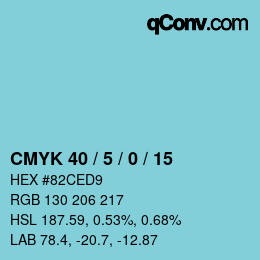 Color code: CMYK 40 / 5 / 0 / 15 | qconv.com