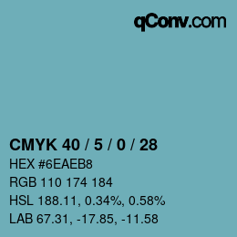 Color code: CMYK 40 / 5 / 0 / 28 | qconv.com