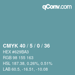 カラーコード: CMYK 40 / 5 / 0 / 36 | qconv.com