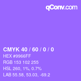 カラーコード: CMYK 40 / 60 / 0 / 0 | qconv.com
