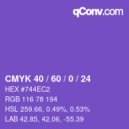 Color code: CMYK 40 / 60 / 0 / 24 | qconv.com