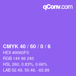 カラーコード: CMYK 40 / 60 / 0 / 6 | qconv.com
