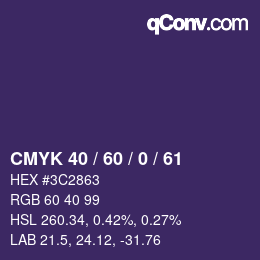 カラーコード: CMYK 40 / 60 / 0 / 61 | qconv.com
