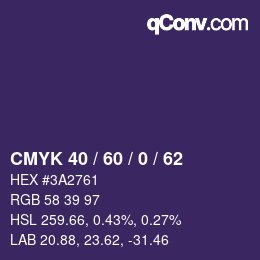 颜色代码: CMYK 40 / 60 / 0 / 62 | qconv.com