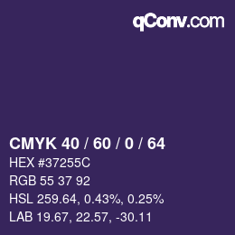 カラーコード: CMYK 40 / 60 / 0 / 64 | qconv.com