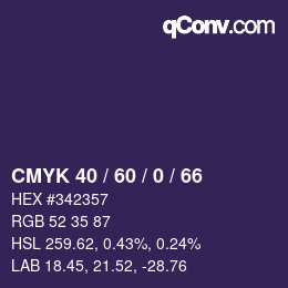 颜色代码: CMYK 40 / 60 / 0 / 66 | qconv.com