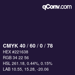 カラーコード: CMYK 40 / 60 / 0 / 78 | qconv.com