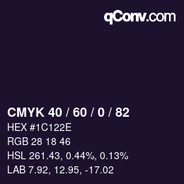 颜色代码: CMYK 40 / 60 / 0 / 82 | qconv.com