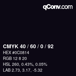 カラーコード: CMYK 40 / 60 / 0 / 92 | qconv.com