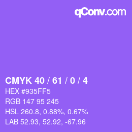 Color code: CMYK 40 / 61 / 0 / 4 | qconv.com