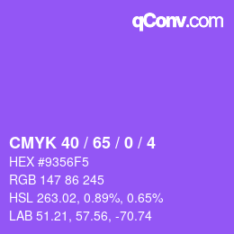 カラーコード: CMYK 40 / 65 / 0 / 4 | qconv.com