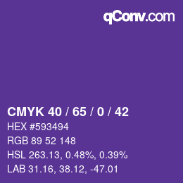 カラーコード: CMYK 40 / 65 / 0 / 42 | qconv.com