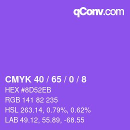 カラーコード: CMYK 40 / 65 / 0 / 8 | qconv.com