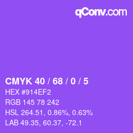 颜色代码: CMYK 40 / 68 / 0 / 5 | qconv.com