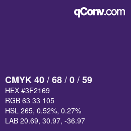 カラーコード: CMYK 40 / 68 / 0 / 59 | qconv.com