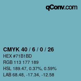 Color code: CMYK 40 / 6 / 0 / 26 | qconv.com