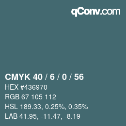Color code: CMYK 40 / 6 / 0 / 56 | qconv.com
