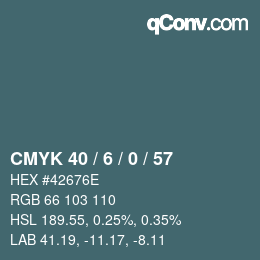 Color code: CMYK 40 / 6 / 0 / 57 | qconv.com