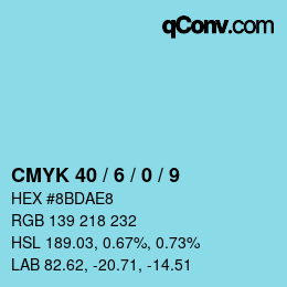 Color code: CMYK 40 / 6 / 0 / 9 | qconv.com