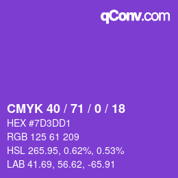 颜色代码: CMYK 40 / 71 / 0 / 18 | qconv.com