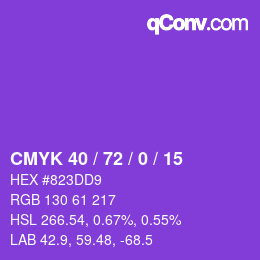 Color code: CMYK 40 / 72 / 0 / 15 | qconv.com