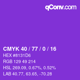 Código de color: CMYK 40 / 77 / 0 / 16 | qconv.com