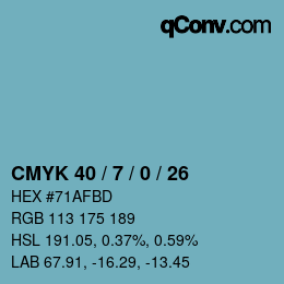 Color code: CMYK 40 / 7 / 0 / 26 | qconv.com