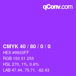 カラーコード: CMYK 40 / 80 / 0 / 0 | qconv.com