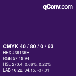Color code: CMYK 40 / 80 / 0 / 63 | qconv.com