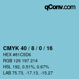Color code: CMYK 40 / 8 / 0 / 16 | qconv.com