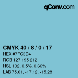 Color code: CMYK 40 / 8 / 0 / 17 | qconv.com