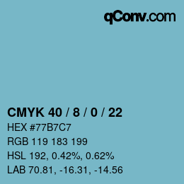 Color code: CMYK 40 / 8 / 0 / 22 | qconv.com