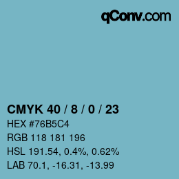 カラーコード: CMYK 40 / 8 / 0 / 23 | qconv.com