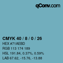 Color code: CMYK 40 / 8 / 0 / 26 | qconv.com