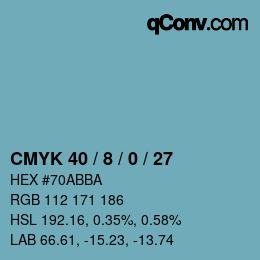 カラーコード: CMYK 40 / 8 / 0 / 27 | qconv.com