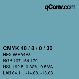 カラーコード: CMYK 40 / 8 / 0 / 30 | qconv.com
