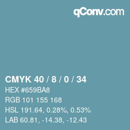 カラーコード: CMYK 40 / 8 / 0 / 34 | qconv.com