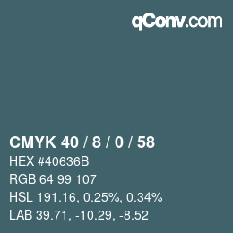 Color code: CMYK 40 / 8 / 0 / 58 | qconv.com