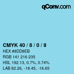 Farbcode: CMYK 40 / 8 / 0 / 8 | qconv.com