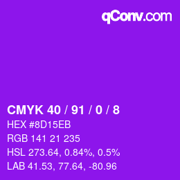 Color code: CMYK 40 / 91 / 0 / 8 | qconv.com