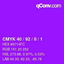 カラーコード: CMYK 40 / 92 / 0 / 1 | qconv.com
