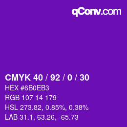 Color code: CMYK 40 / 92 / 0 / 30 | qconv.com
