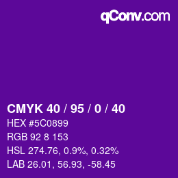 Color code: CMYK 40 / 95 / 0 / 40 | qconv.com