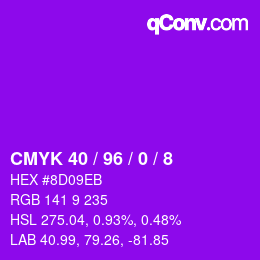 颜色代码: CMYK 40 / 96 / 0 / 8 | qconv.com